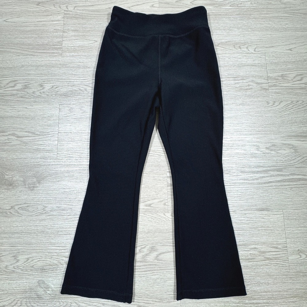 T‎ by Talbots Women Pants Flare Petite Black Ribbed Performance Spandex P